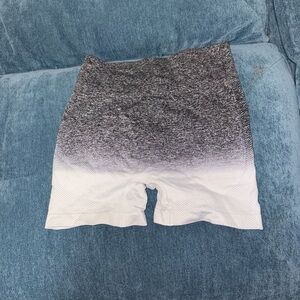 Butt- Lifting Gray and White Ombre Workout Shorts